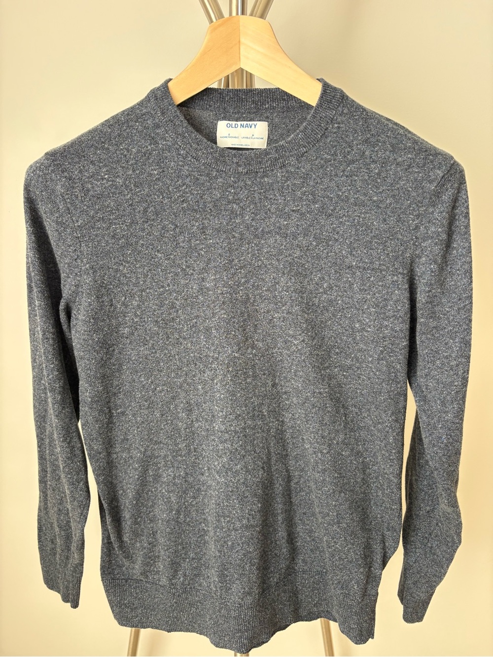 Old Navy Men's Heather Navy Crewneck Sweater